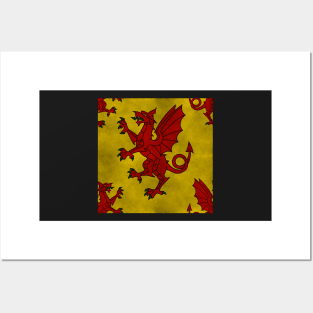 Red Dragon Rampart Pattern Posters and Art